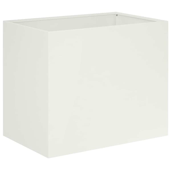 Trädgårdsplanterare 2 st Vit 60 x 40 x 50 cm Kallvalsat stål