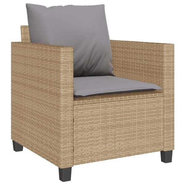 Bistrogrupp med dynor 3 delar beige konstrotting