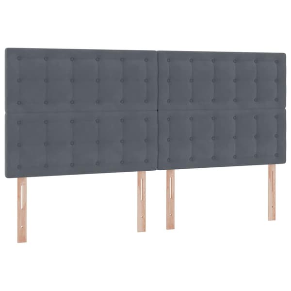 Förvaringssäng med madrass Mörkgrå 200 x 200 cm Sammet