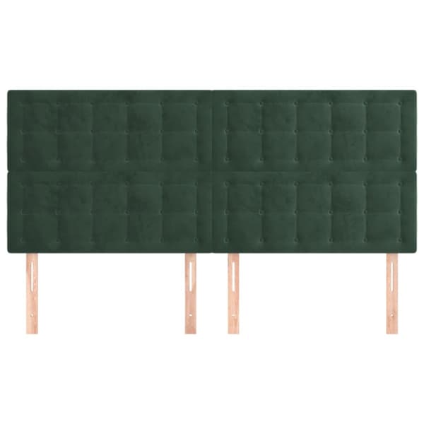 Sänggavel mörkgrön 180x5x118/128 cm sammet