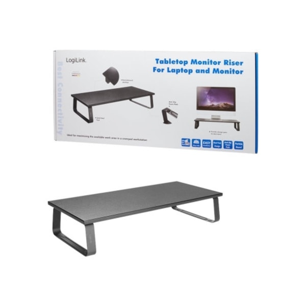 LogiLink Monitor Riser ställ - för LCD-bildskärm/bärbar dator - svart