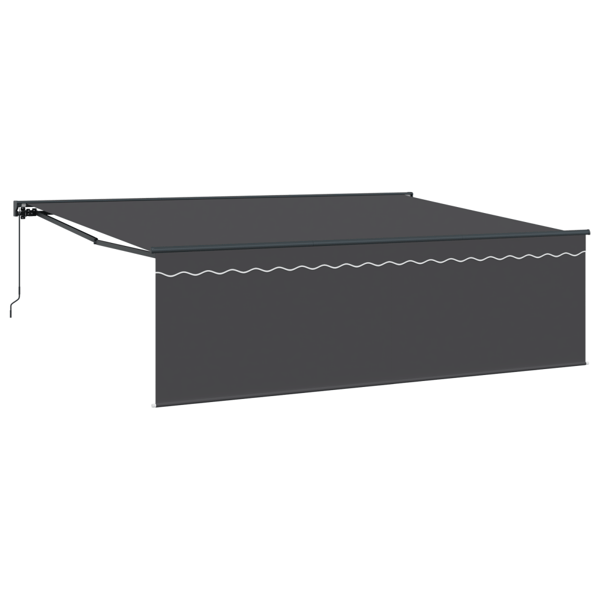 Utdragbar markis Antracit 450 × 300 cm Polyester och aluminium