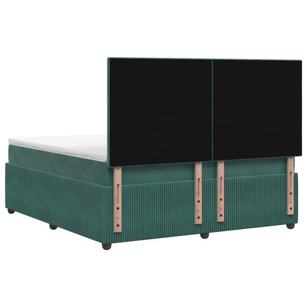 LED sängram med madrass Mörkgrön 140 x 190 cm Sammet