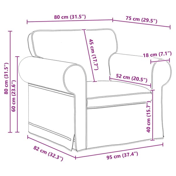 Soffa Ljusgrå 95 x 82 x 80 cm tyg