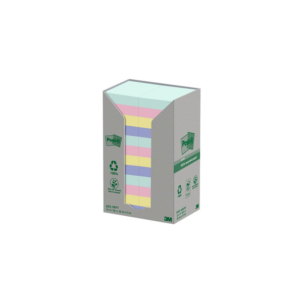 Notes POST-IT 100%rec 38x51 sort.f 24/fp