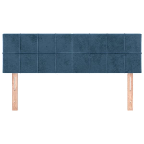 Sänggavlar mörkblå 144x5x78/88 cm sammet