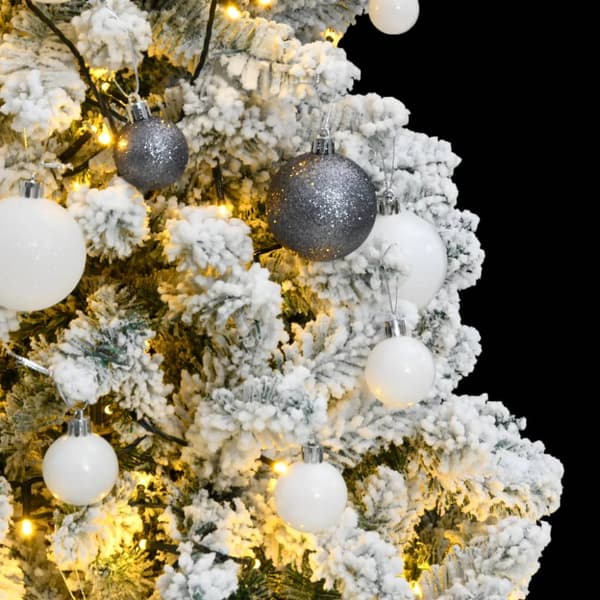 Plastgran med gångjärn 150 LEDs & kulor 120 cm