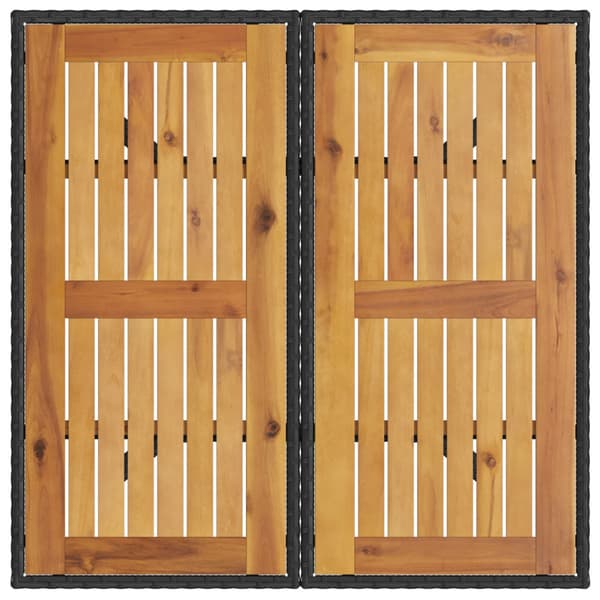Trädgårdsmöbelset 5 pcs Svart konstrotting