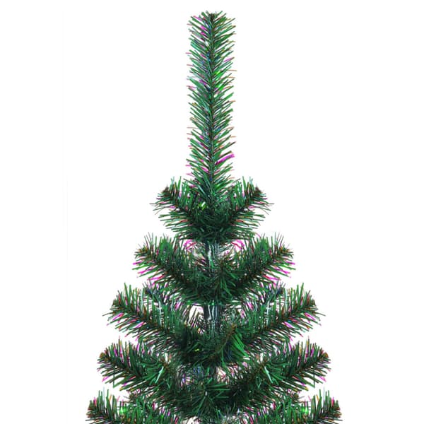 Plastgran med regnbågsskimrande grenar grön 150 cm PVC