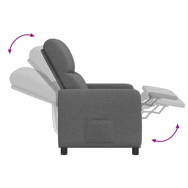 Massagefåtölj Mörkgrå Tyg