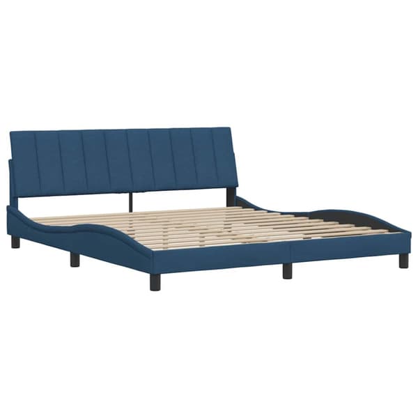 Bed Frame without Mattress "Hanko" Blue 180x200 cm Fabric