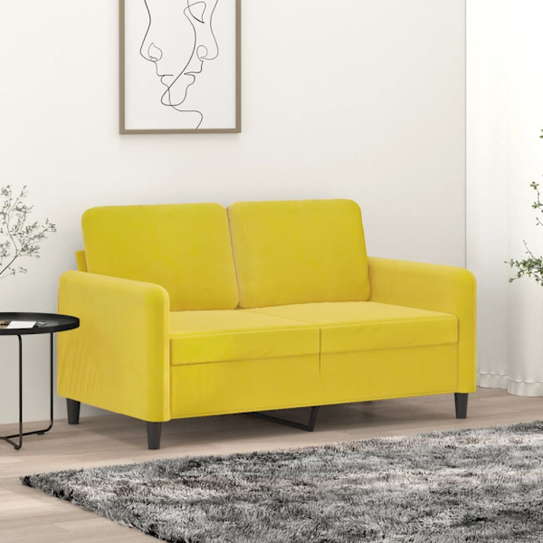 2-sitssoffa gul 120 cm sammet