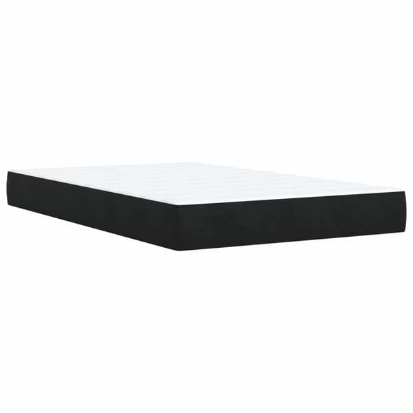 Boxspring säng med madrass och LED Svart 120 x 200 cm Sammet