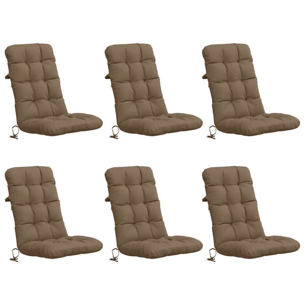 6-delade Höga Ryggstolsdynor VIANEN 6 st 100% Polyester Taupe