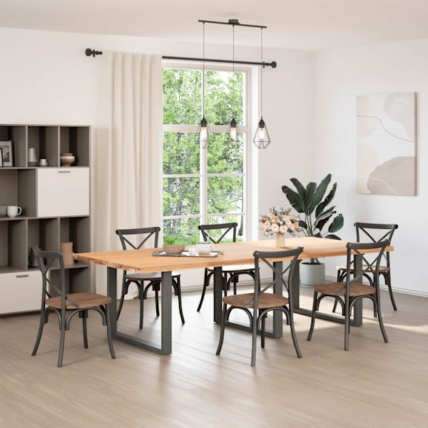 Matbordsben U-formade 3 st antracit 100x(72-73) cm stål