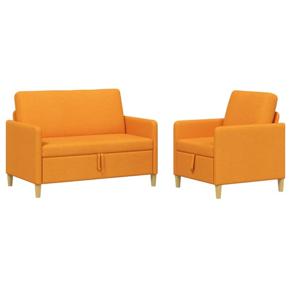 Soffgrupp med förvaring 2 pcs Mörkgul Polyester