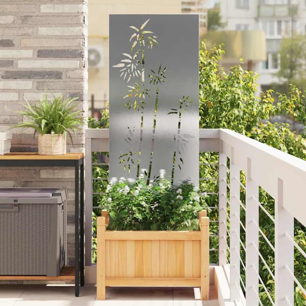 Trädgårds integritetsskärm Silver 50 x 140 cm Rostfritt stål