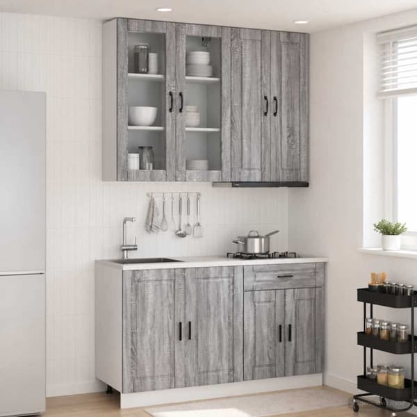 Köksenhet PORTO 4 pcs Grå Sonoma Konstruerat trä