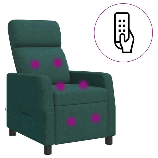 Massagefåtölj Mörkgrön Tyg
