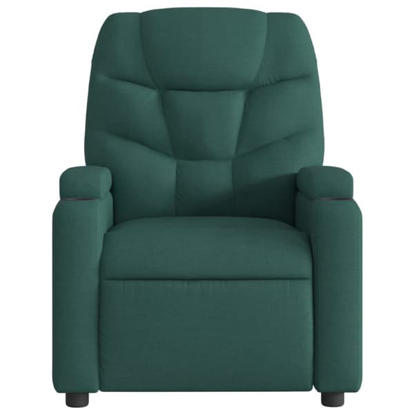 Massagefåtölj mörkgrön tyg