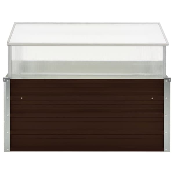 Växthus brun 100x100x85 cm galvaniserat stål