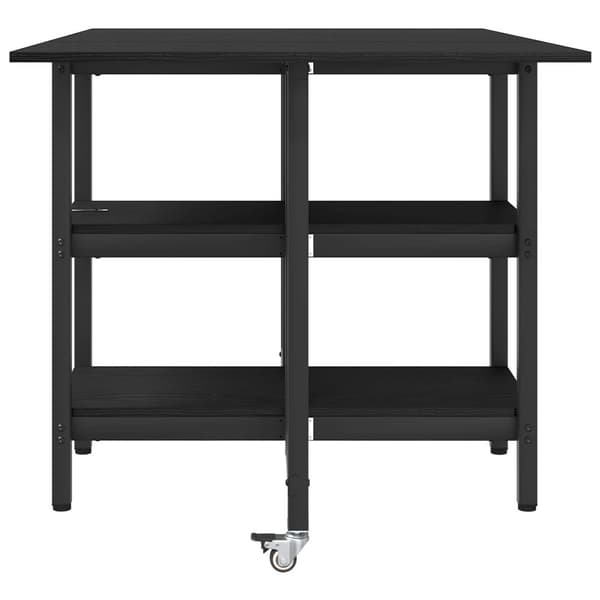 Matbord 122 x 80 x 76,5 cm Konstruerat trä Svart ek Rektangulär
