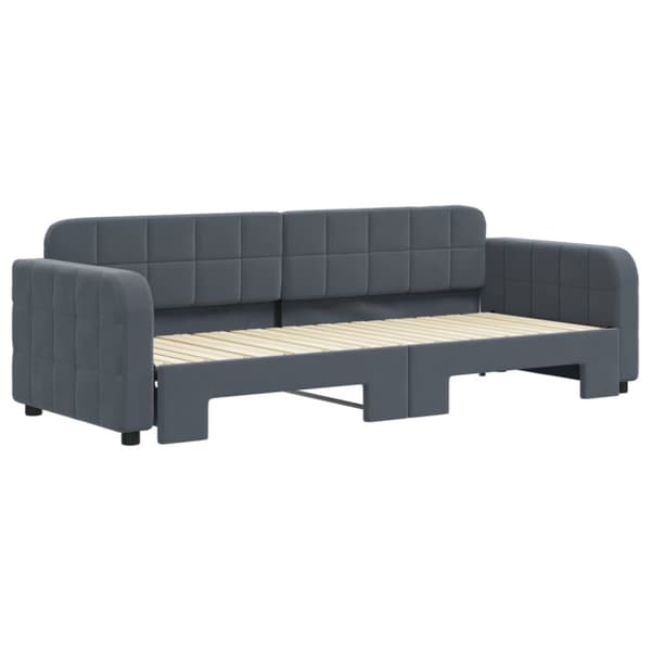 Dagbädd utdragbar mörkgrå 80x200 cm sammet