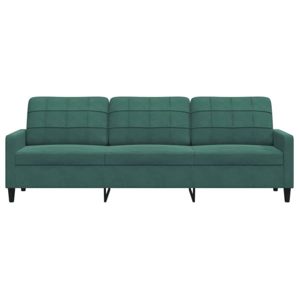 3-sitssoffa mörkgrön 210 cm sammet