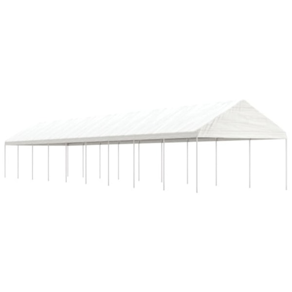 Paviljong med tak vit 20,07x4,08x3,22 m polyeten