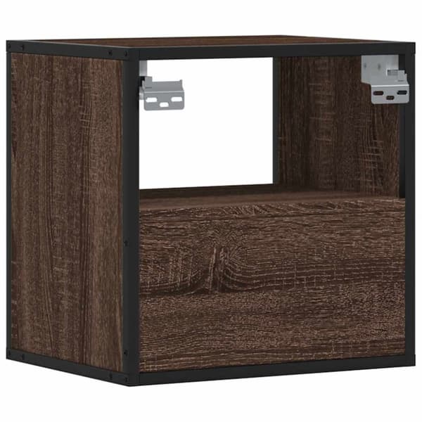 Väggmonterade sängbord 2 st brun ek 40x31x39,5 cm