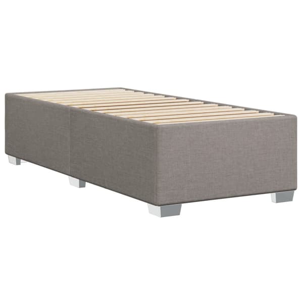 Ramsäng med madrass taupe 90x190 cm tyg