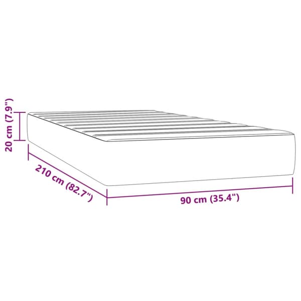 Pocketresårmadrass medium rosa 90x210x20 cm sammet