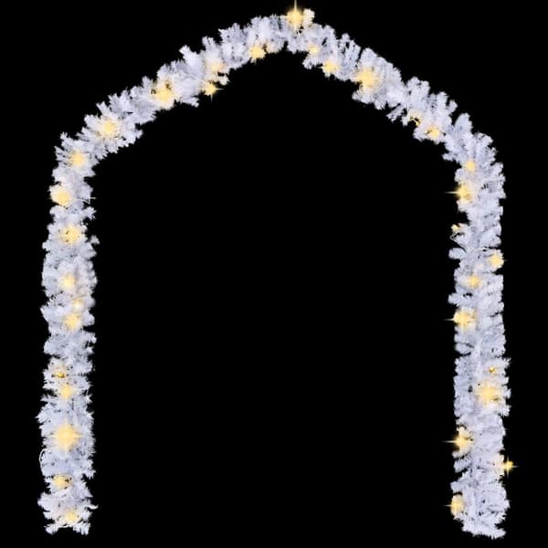 Julgirlang med LED-lampor 10 m vit