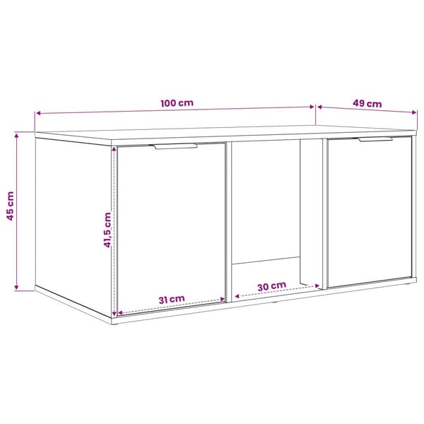 Kattbur Möbler Vit 100 x 49 x 45 cm Konstruerat trä