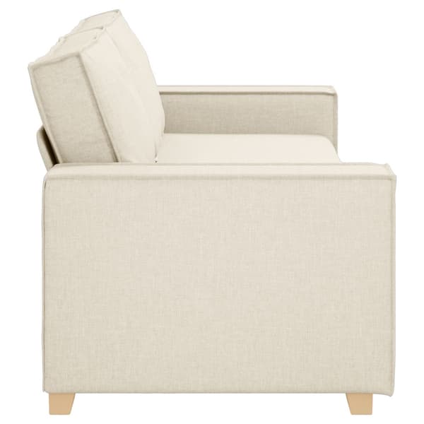 3-Sits soffa Beige 220 cm Linnenblandad tyg