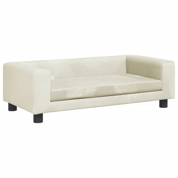 Hundbädd med förlängning gräddvit 100x50x30 cm sammet