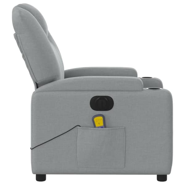 Elektrisk massagefåtölj ljusgrå tyg