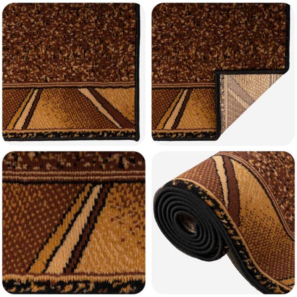 Runner-matta FLORNES Vävd Brun Zigzag 67 x 450 cm PP 7 mm
