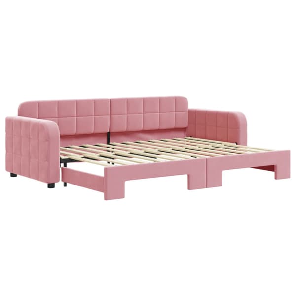 Dagbädd utdragbar rosa 80x200 cm sammet