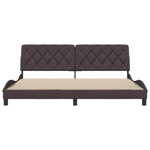 Bed Frame without Mattress Dark Brown 200x200 cm Fabric