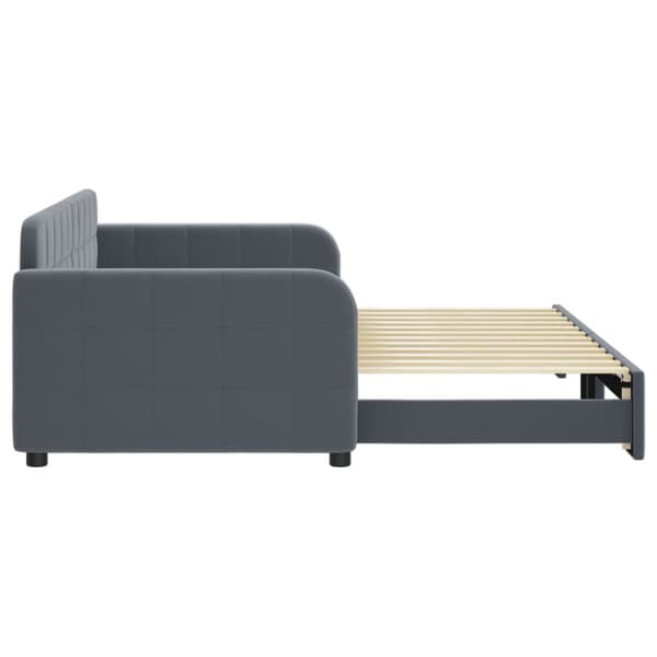 Dagbädd utdragbar mörkgrå 90x200 cm sammet