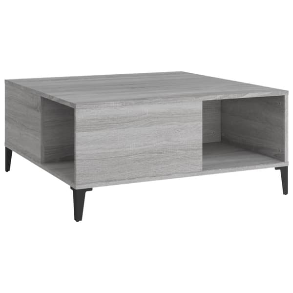 Soffbord grå sonoma 80x80x36,5 cm konstruerat trä