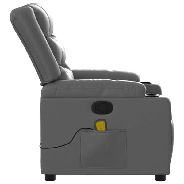 Massagefåtölj grå konstläder