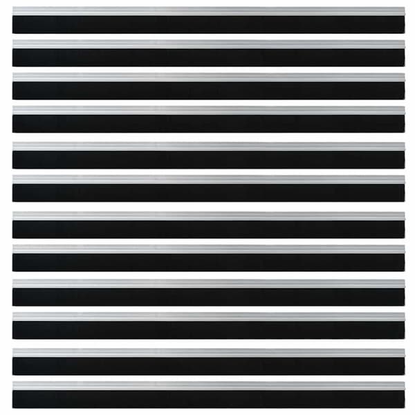 Självhäftande dörrborstlist 12 pcs Silver 100 cm