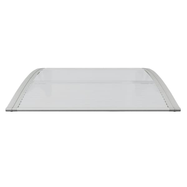 Dörrtak grå och transparent 80x75 cm polykarbonat