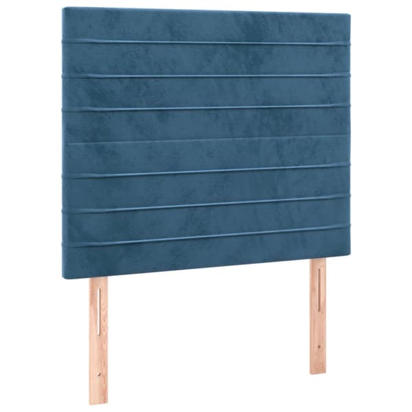 Sänggavel mörkblå 80x5x118/128 cm sammet