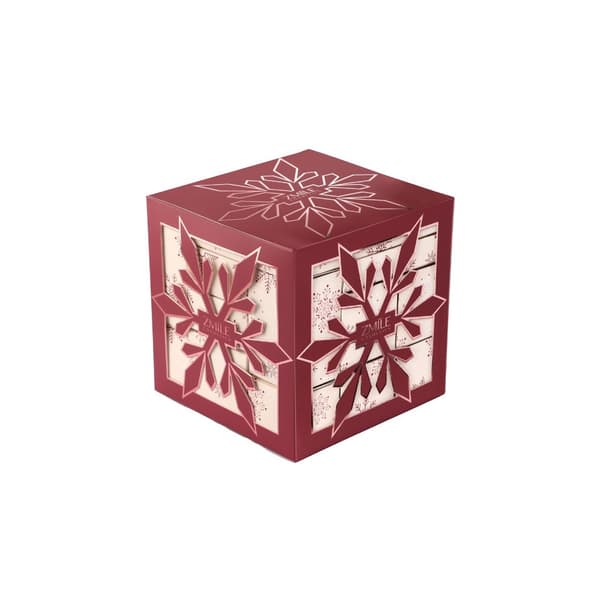 Beauty Advent Calendar Snowflake Puzzle Cube Cherry Red