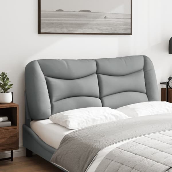 Headboard Cushion "Hvar" Light Grey 120 cm Fabric