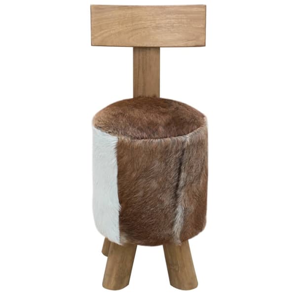 Pall getskinnsläder och massiv teak