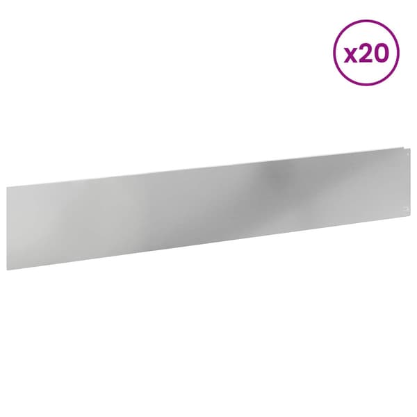 Kant för gräsmatta 20 pcs 100 x 18 cm Stål Silver